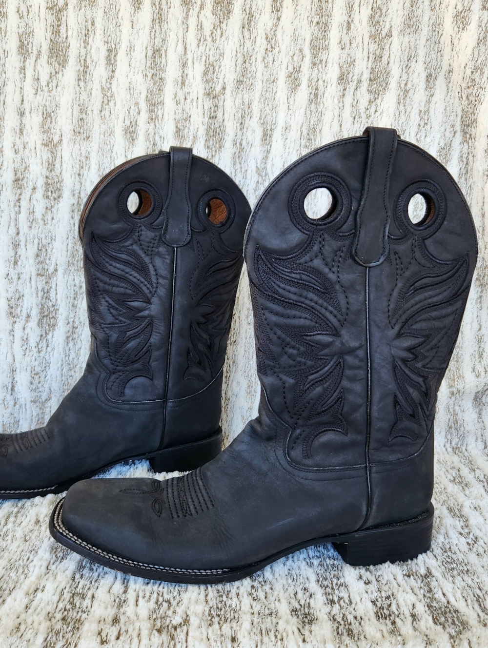 Circle G By Corral Vintage Western Cowboy Boot Black Leather | Men's Size 14